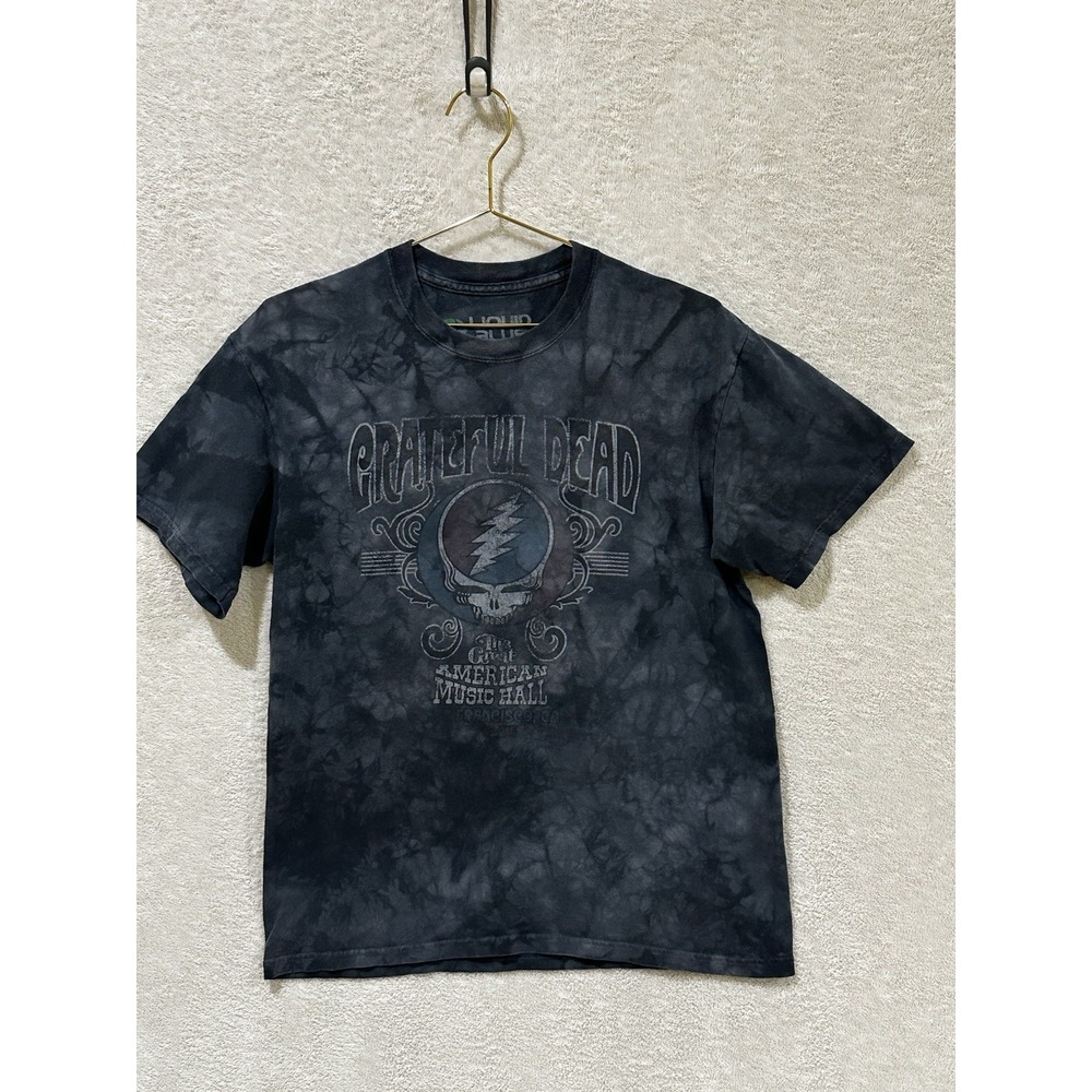 Grateful Dead American Music Hall Gray Black Tie Dye TShirt Medium San Francisco